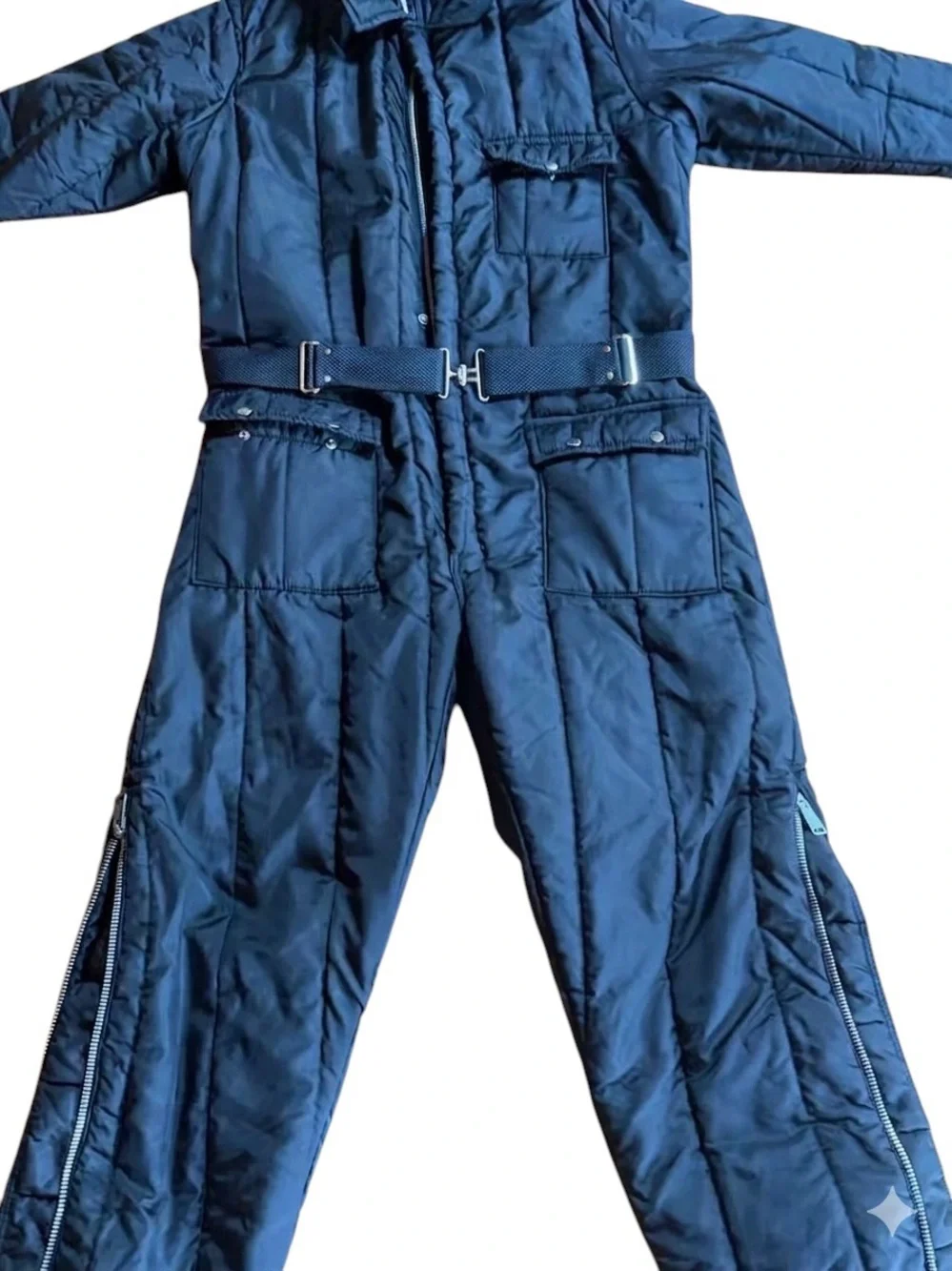 1970s Montgomery Ward Quilted Full Zip Snap Pockets Removeable Hooded Snap Snows